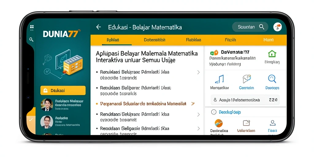 Antarmuka DUNIA77 yang ramah pengguna untuk belajar matematika.
