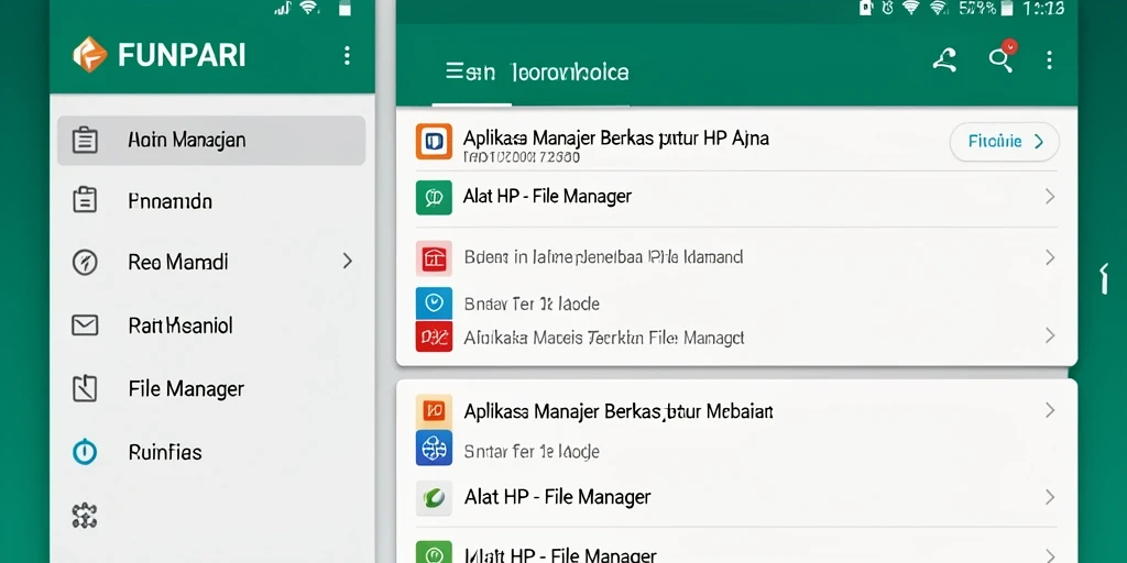 Antarmuka pengguna intuitif dari aplikasi File Manager FUNPARI.