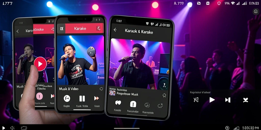 Antarmuka aplikasi L777 yang memudahkan pengguna berkaraoke.