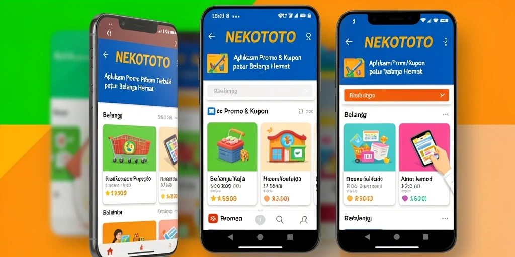 Antarmuka aplikasi NEKOTOTO dengan berbagai pilihan kupon menarik.