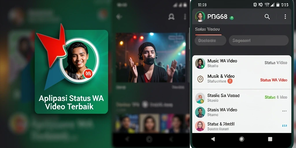 Antarmuka PGG68 yang sederhana untuk berbagi video Status WA.