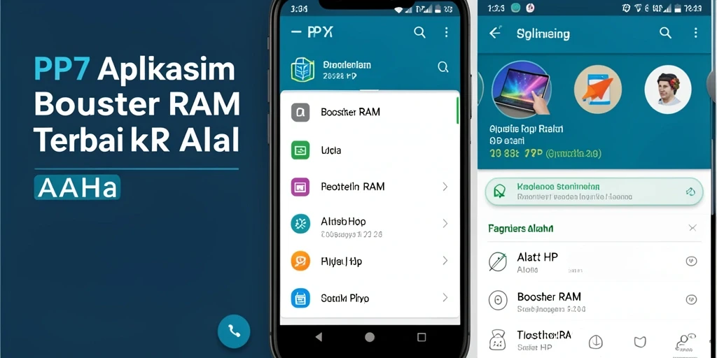 Screenshot utama PP7 menampilkan antarmuka pengguna yang sederhana dan fungsi Booster RAM.