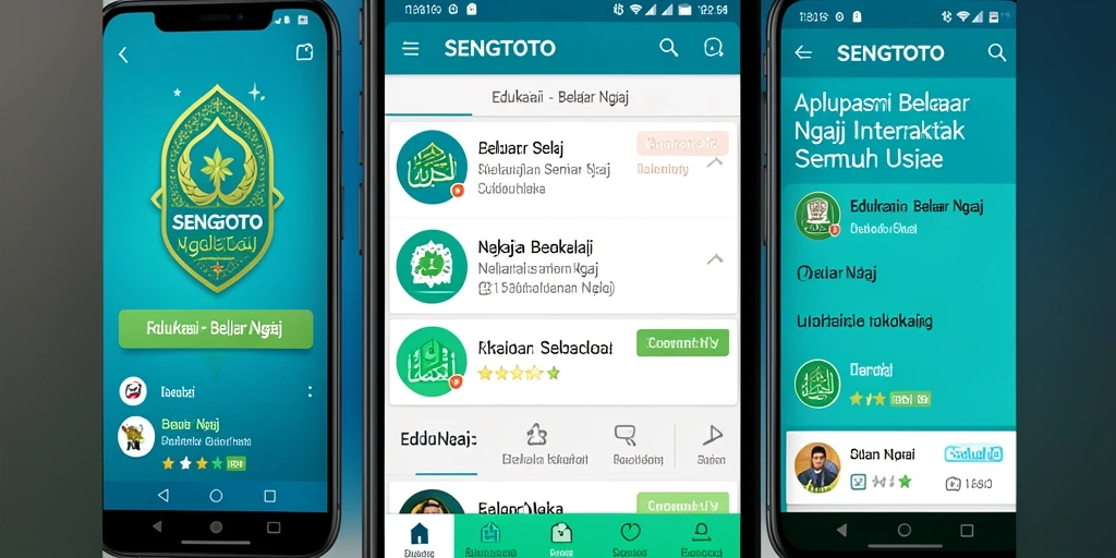 Antarmuka SENGTOTO yang menarik dan fungsional untuk belajar ngaji.